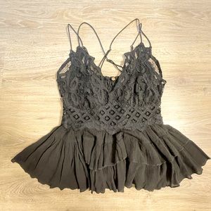 Free People Adella Cami Top Fairy Cottage Ren Faire Ruffles Dainty Coquette Boho